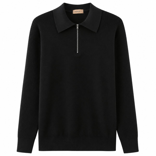 Cashmere Half-Zip Polo Sweater